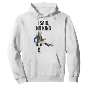 George Washington Kicking Crown Hoodie Funny No Kings Meme Gift TS12 White Print Your Wear