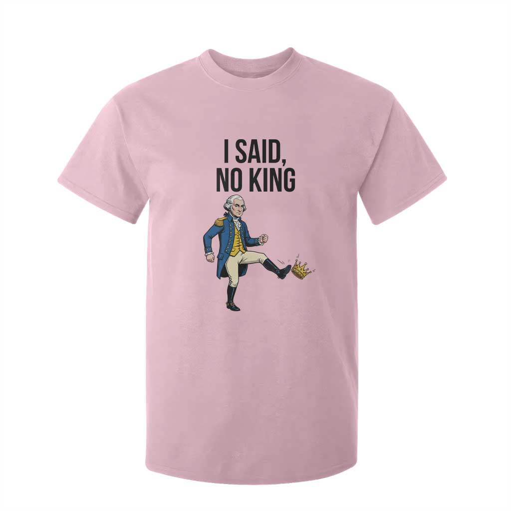 George Washington Kicking Crown T Shirt For Kid Funny No Kings Meme Gift TS12 Light Pink Print Your Wear