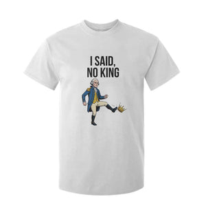 George Washington Kicking Crown T Shirt For Kid Funny No Kings Meme Gift - Print Your Wear