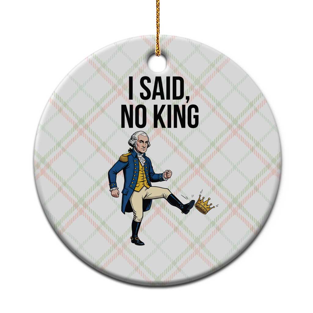 George Washington Kicking Crown Ceramic Ornament Funny No Kings Meme Gift TS12 1pc Christmas Plaid Print Your Wear