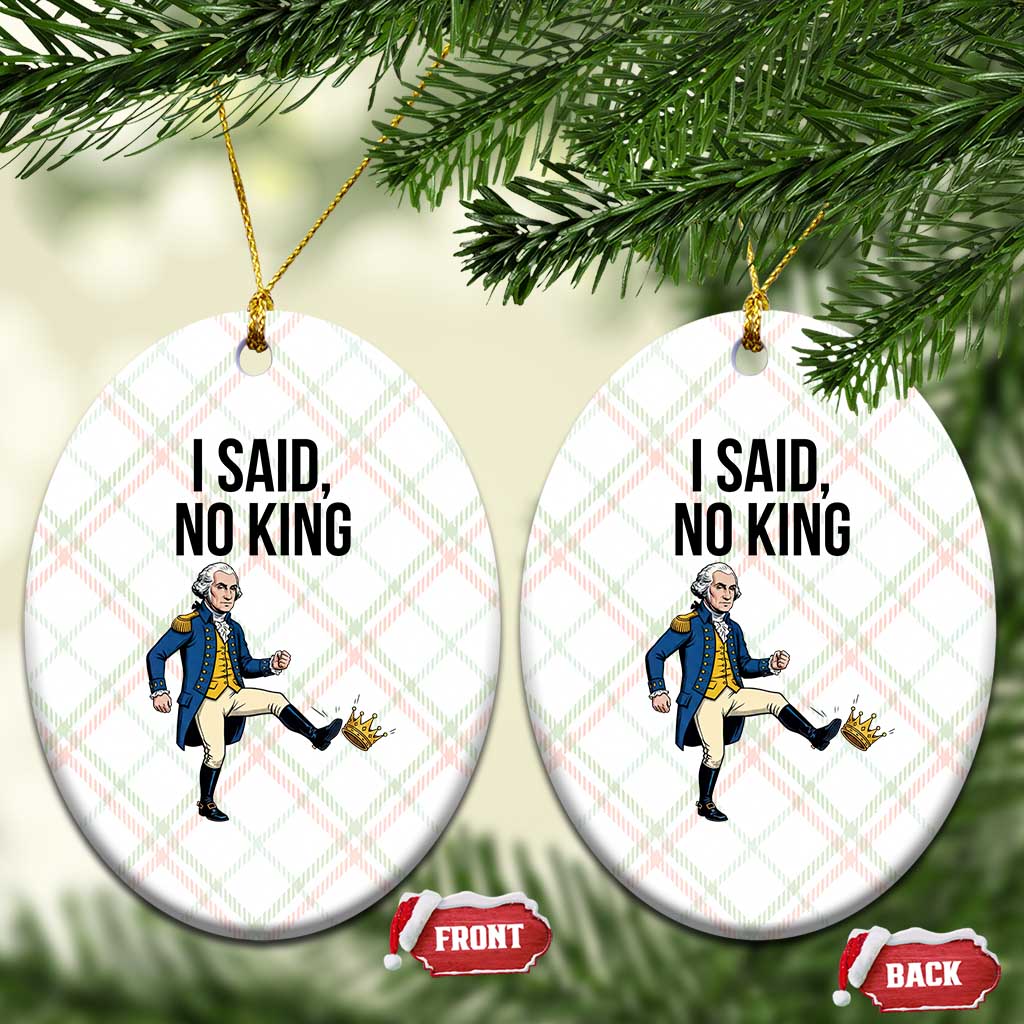 George Washington Kicking Crown Ceramic Ornament Funny No Kings Meme Gift TS12 Print Your Wear