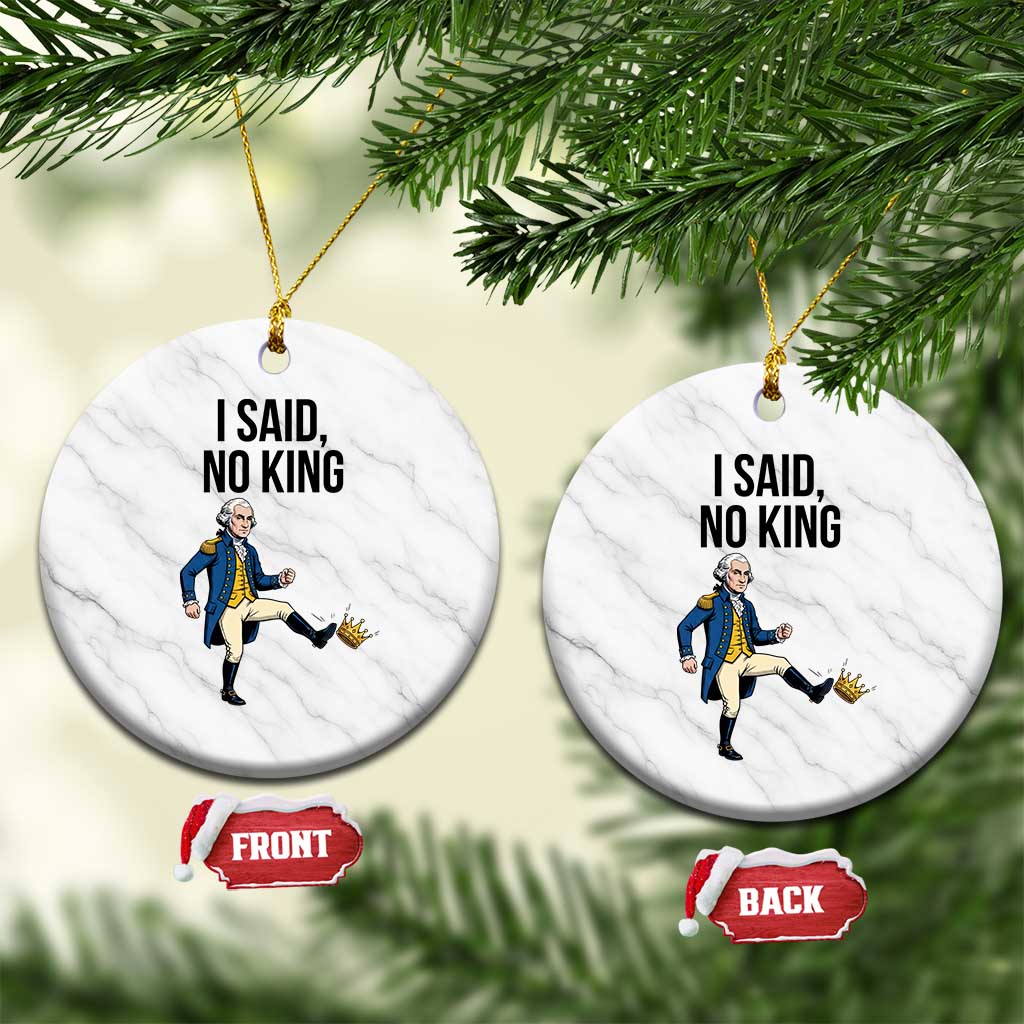 George Washington Kicking Crown Ceramic Ornament Funny No Kings Meme Gift TS12 1pc White Marble Print Your Wear