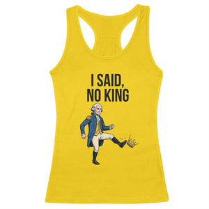 George Washington Kicking Crown Racerback Tank Top Funny No Kings Meme Gift - Print Your Wear