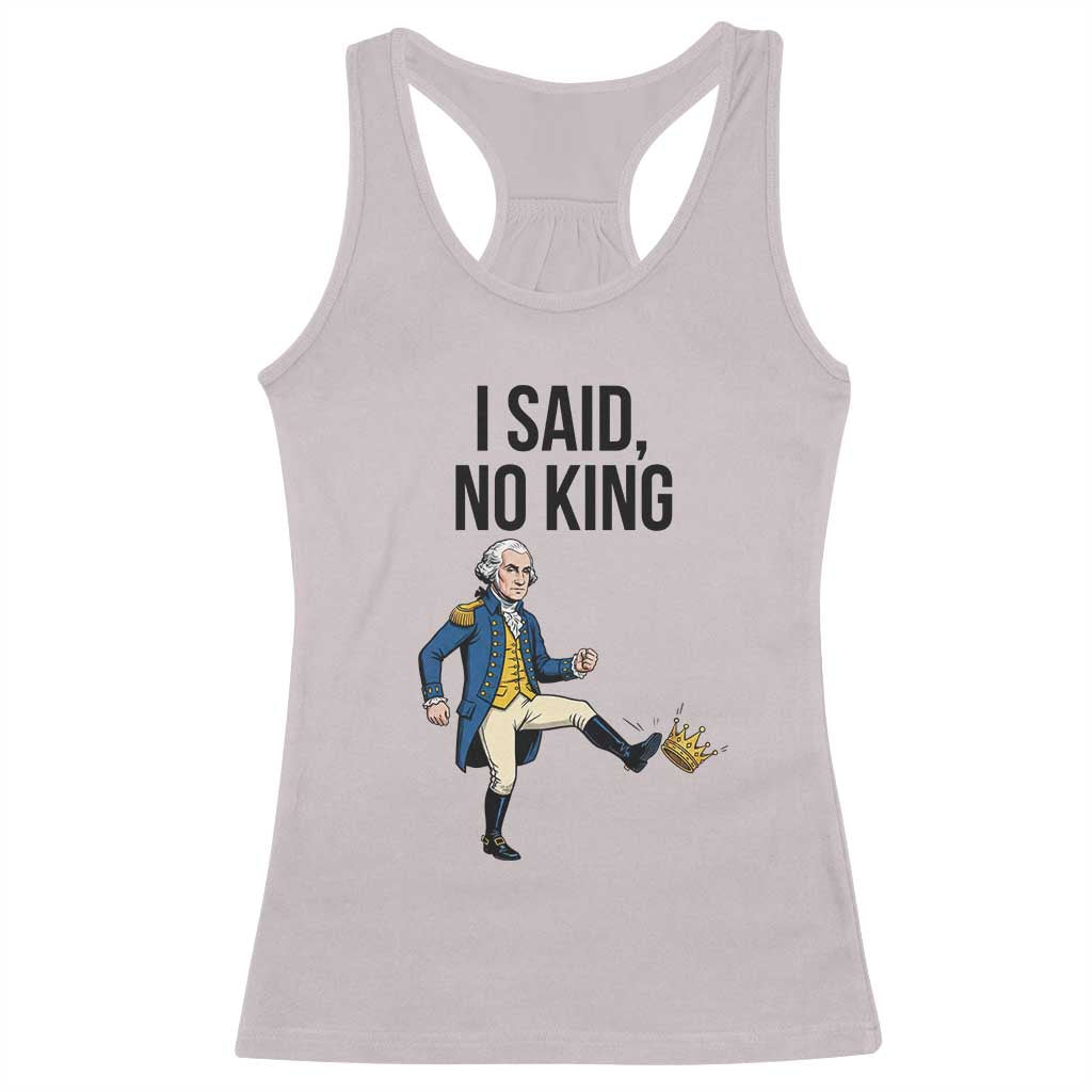 George Washington Kicking Crown Racerback Tank Top Funny No Kings Meme Gift TS12 Ice Gray Print Your Wear