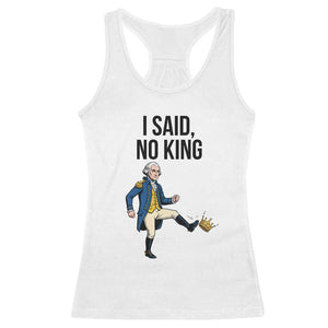 George Washington Kicking Crown Racerback Tank Top Funny No Kings Meme Gift - Print Your Wear