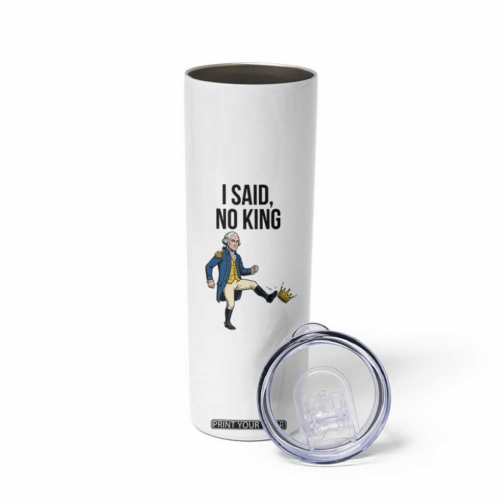 George Washington Kicking Crown Skinny Tumbler Funny No Kings Meme Gift TS12 Print Your Wear