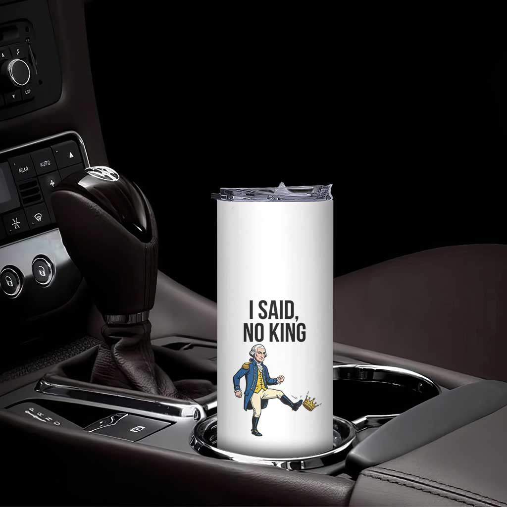 George Washington Kicking Crown Skinny Tumbler Funny No Kings Meme Gift TS12 Print Your Wear