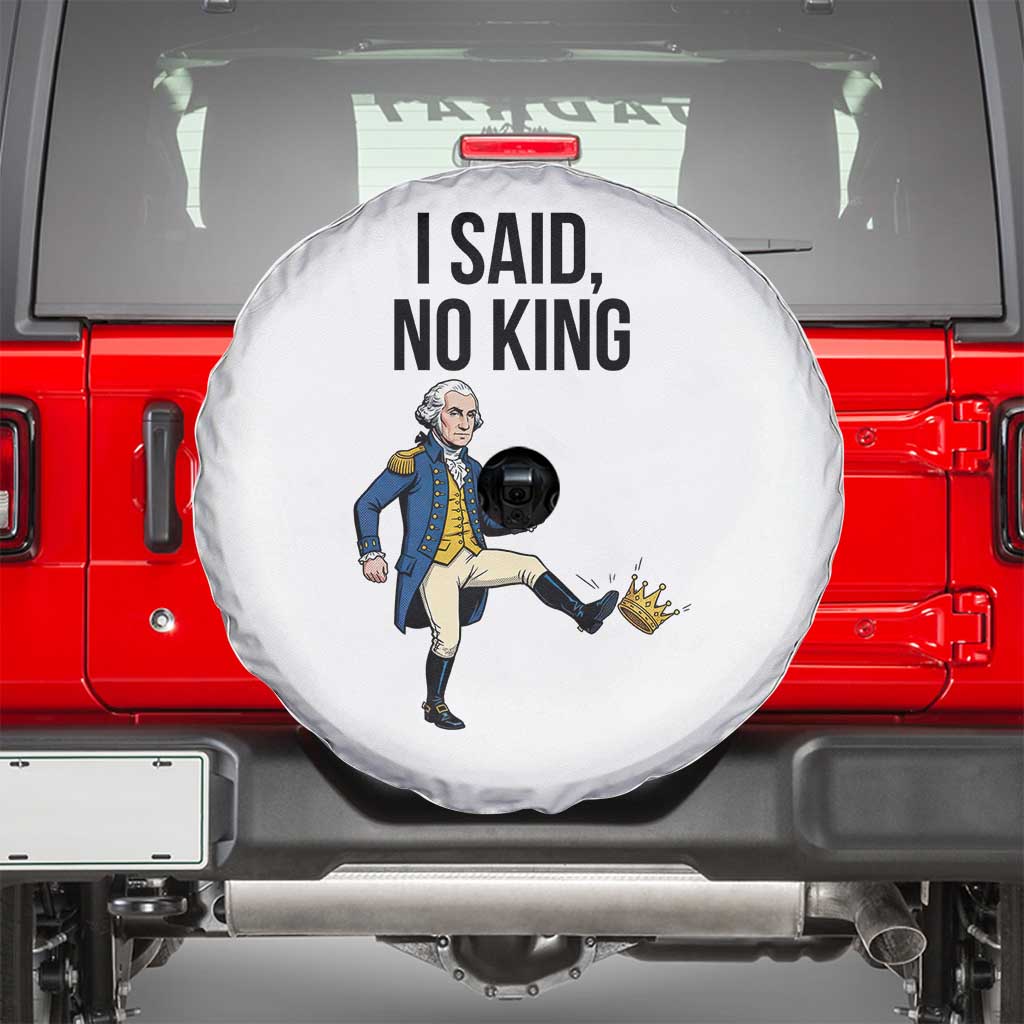 George Washington Kicking Crown Spare Tire Cover Funny No Kings Meme Gift TS12 White Print Your Wear