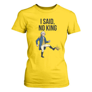 George Washington Kicking Crown T Shirt For Women Funny No Kings Meme Gift - Print Your Wear