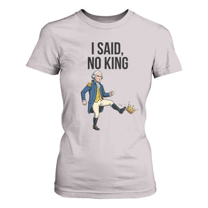 George Washington Kicking Crown T Shirt For Women Funny No Kings Meme Gift TS12 Ice Gray Print Your Wear