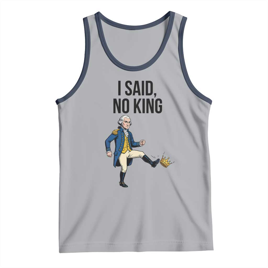 George Washington Kicking Crown Tank Top Funny No Kings Meme Gift TS12 Athletic Heather Navy Print Your Wear