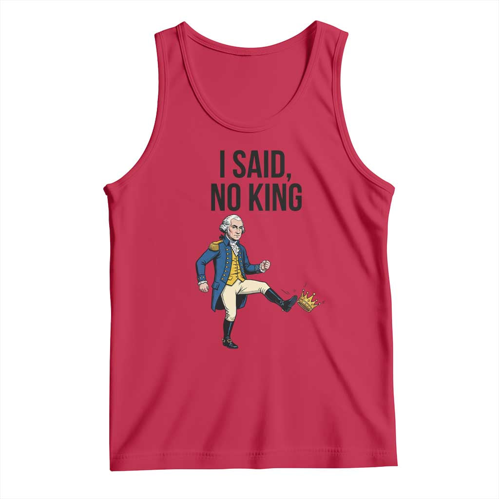 George Washington Kicking Crown Tank Top Funny No Kings Meme Gift TS12 Red Print Your Wear