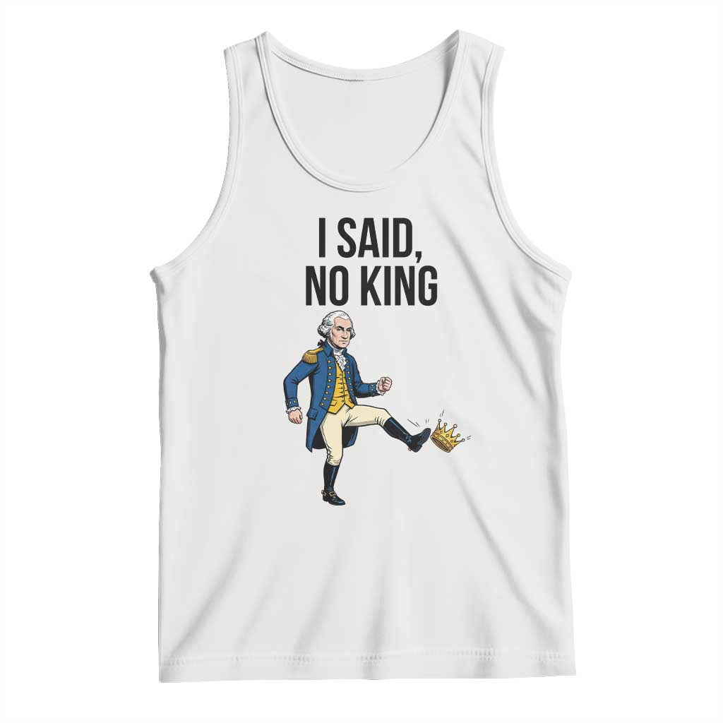 George Washington Kicking Crown Tank Top Funny No Kings Meme Gift TS12 White Print Your Wear