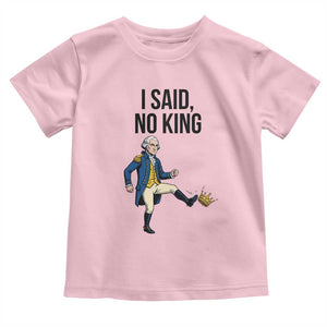 George Washington Kicking Crown Toddler T Shirt Funny No Kings Meme Gift TS12 Light Pink Print Your Wear
