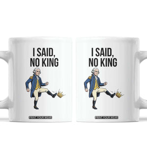 George Washington Kicking Crown Coffee Mug Funny No Kings Meme Gift TS12 White Print Your Wear
