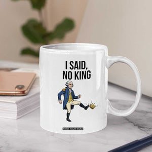 George Washington Kicking Crown Coffee Mug Funny No Kings Meme Gift TS12 Print Your Wear