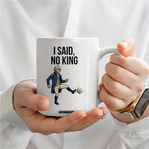 George Washington Kicking Crown Coffee Mug Funny No Kings Meme Gift TS12 Print Your Wear