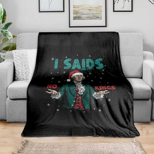 Funny George Washington I Said No Kings Throw Blanket Christmas Patriotic Gift - Print Your Wear