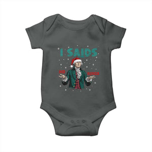 Funny George Washington I Said No Kings Baby Onesie Christmas Patriotic Gift TS12 Dark Heather Print Your Wear