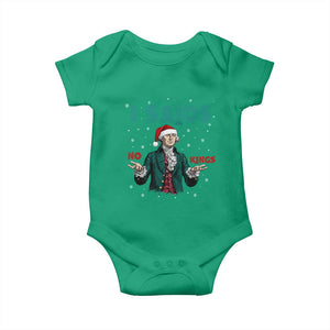 Funny George Washington I Said No Kings Baby Onesie Christmas Patriotic Gift - Print Your Wear