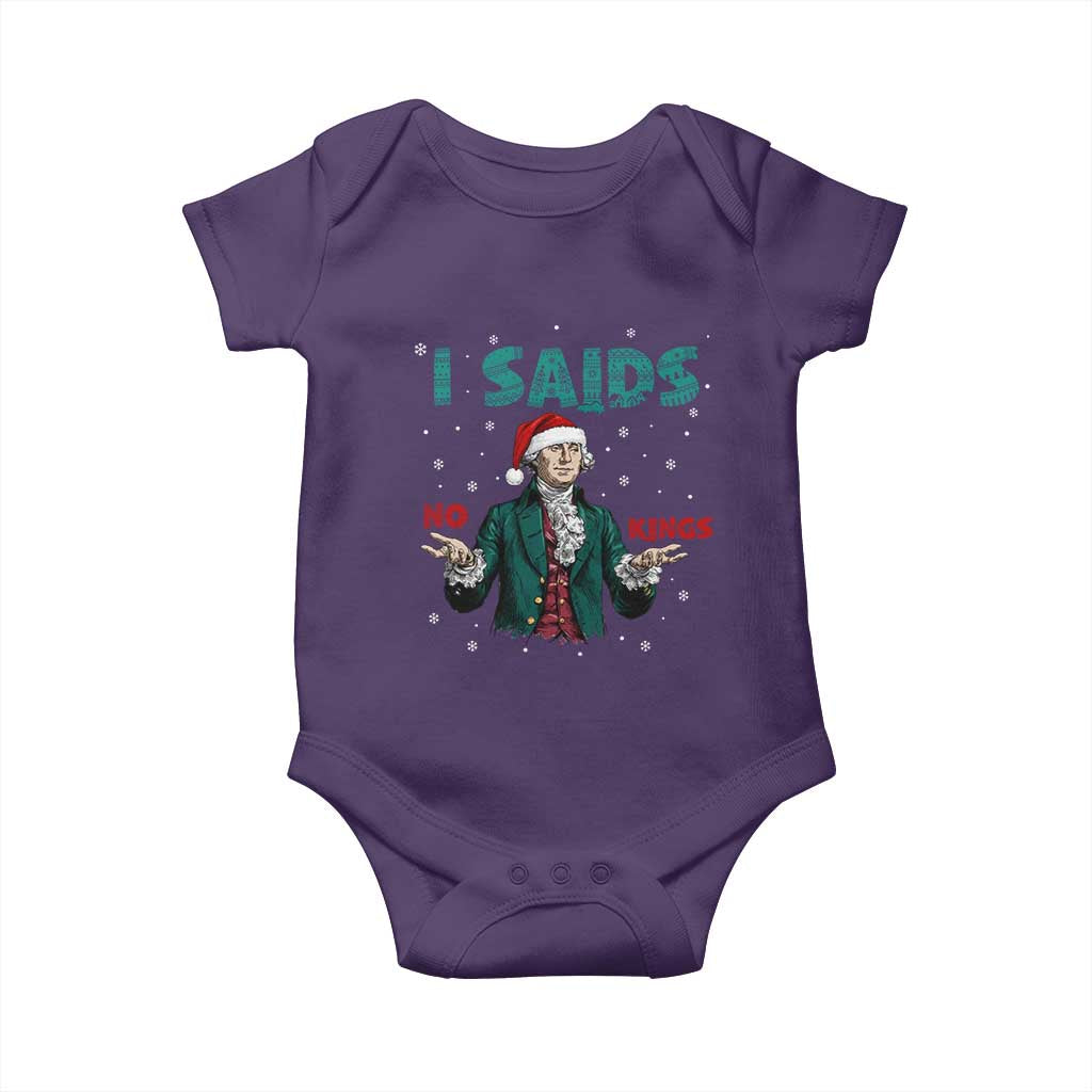 Funny George Washington I Said No Kings Baby Onesie Christmas Patriotic Gift TS12 Purple Print Your Wear