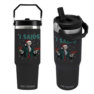 Funny George Washington I Said No Kings Flip Straw Tumbler Christmas Patriotic Gift TS12 One Size: 30 oz Black Print Your Wear