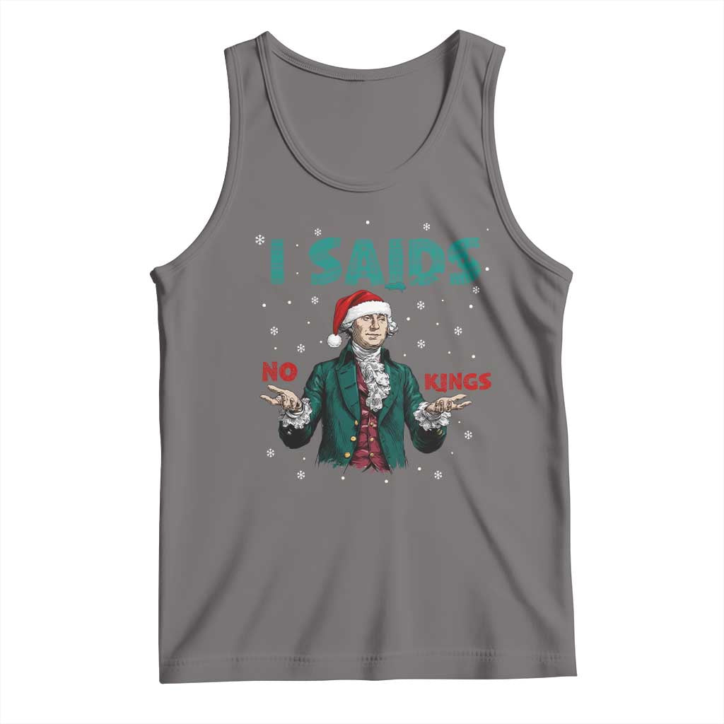 Funny George Washington I Said No Kings Tank Top Christmas Patriotic Gift TS12 Deep Heather Print Your Wear