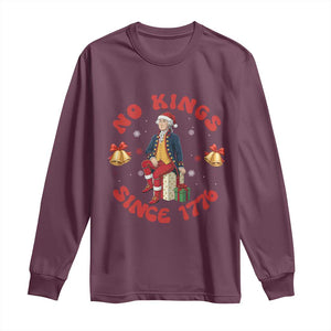 George Washington No Kings Since 1776 Long Sleeve Shirt Christmas Gift Idea - Print Your Wear