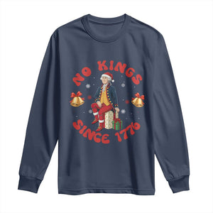 George Washington No Kings Since 1776 Long Sleeve Shirt Christmas Gift Idea - Print Your Wear