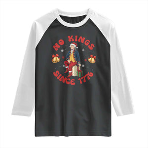 George Washington No Kings Since 1776 Raglan Shirt Christmas Gift Idea TS12 Black White Print Your Wear