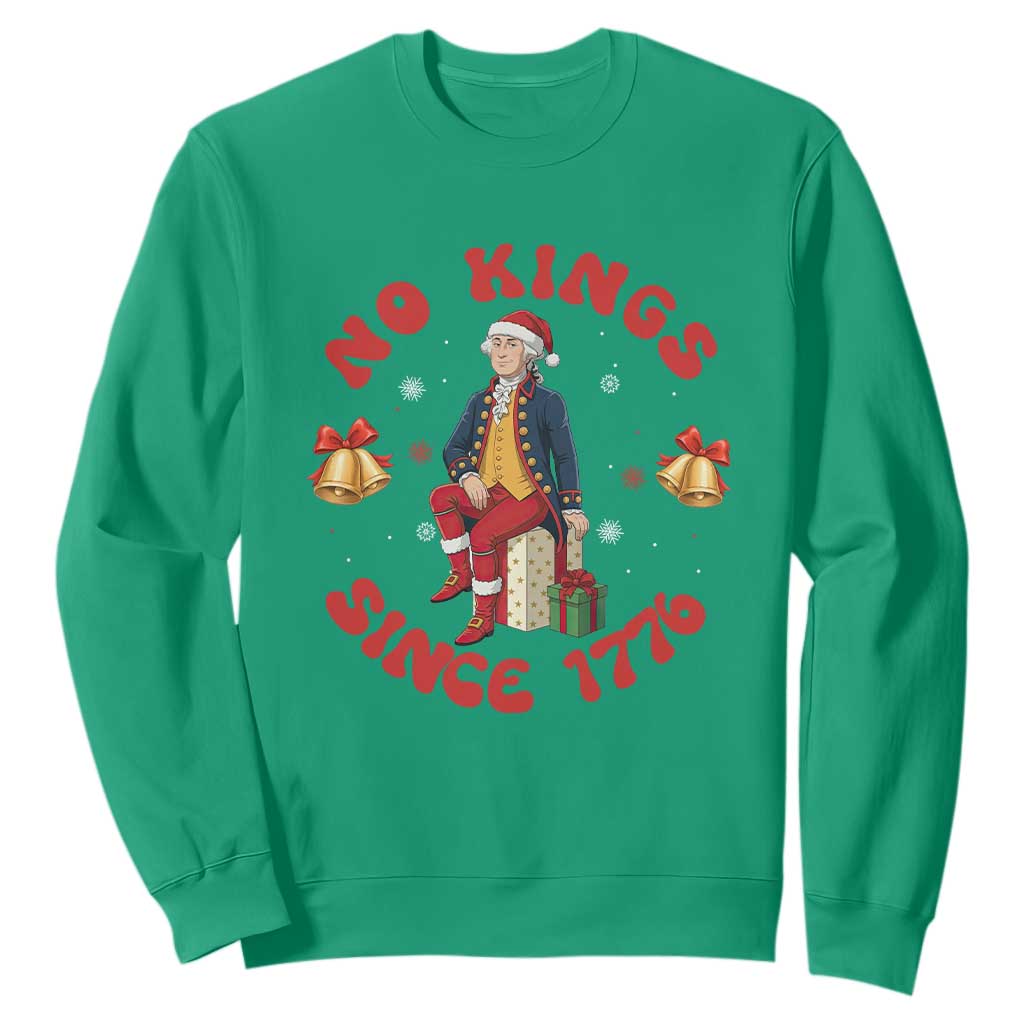 George Washington No Kings Since 1776 Sweatshirt Christmas Gift Idea TS12 Irish Green Print Your Wear