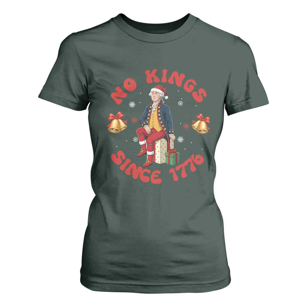 George Washington No Kings Since 1776 T Shirt For Women Christmas Gift Idea TS12 Dark Forest Green Print Your Wear
