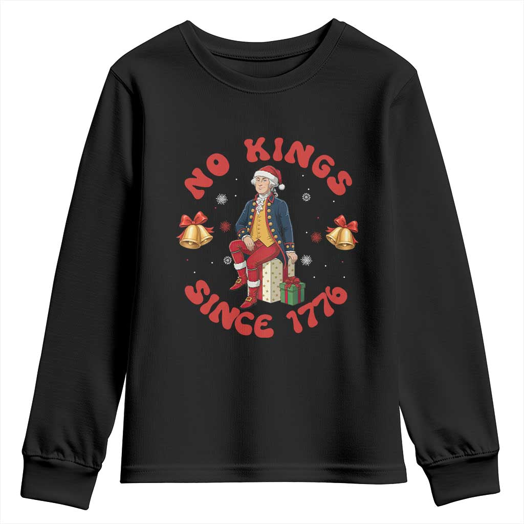 George Washington No Kings Since 1776 Youth Sweatshirt Christmas Gift Idea - Print Your Wear