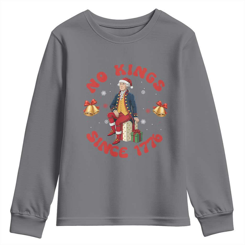 George Washington No Kings Since 1776 Youth Sweatshirt Christmas Gift Idea TS12 Charcoal Print Your Wear