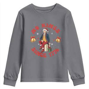 George Washington No Kings Since 1776 Youth Sweatshirt Christmas Gift Idea TS12 Charcoal Print Your Wear