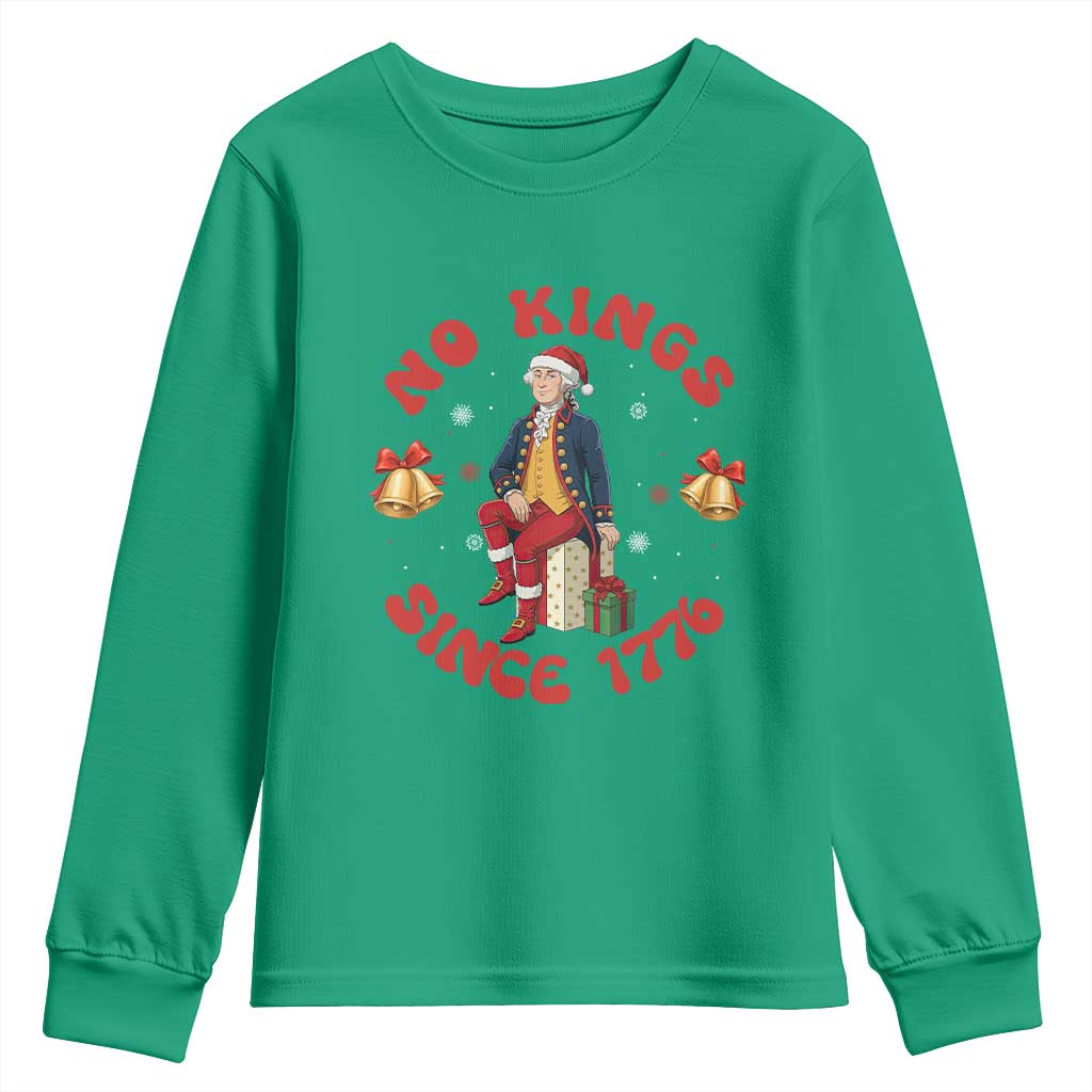 George Washington No Kings Since 1776 Youth Sweatshirt Christmas Gift Idea TS12 Irish Green Print Your Wear