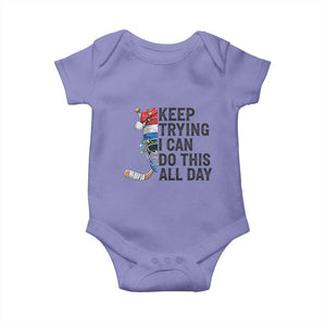 Keep Trying I Can Do This All Day Baby Onesie Ice Hockey Helmet Christmas Gift TS12 Violet Print Your Wear