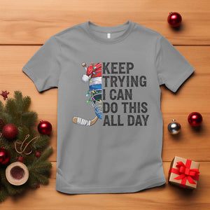 Keep Trying I Can Do This All Day T Shirt Ice Hockey Helmet Christmas Gift TS12 Sport Gray Print Your Wear