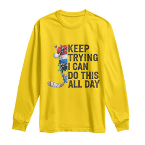 Keep Trying I Can Do This All Day Long Sleeve Shirt Ice Hockey Helmet Christmas Gift TS12 Daisy Print Your Wear