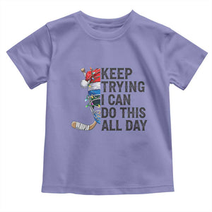 Keep Trying I Can Do This All Day Toddler T Shirt Ice Hockey Helmet Christmas Gift TS12 Violet Print Your Wear