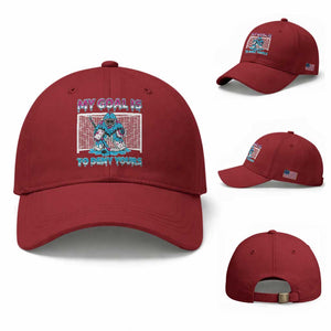 My Goal Is To Deny Yours Baseball Cap Goalie Hockey Drip Art Gift TS12 Baseball Cap Universal Fit Cherry Red Print Your Wear