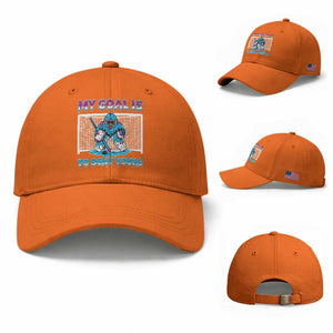 My Goal Is To Deny Yours Baseball Cap Goalie Hockey Drip Art Gift TS12 Baseball Cap Universal Fit Orange Print Your Wear