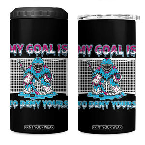 My Goal Is To Deny Yours 4 in 1 Can Cooler Tumbler Goalie Hockey Drip Art Gift TS12 One Size: 16 oz Black Print Your Wear