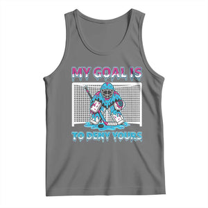 My Goal Is To Deny Yours Tank Top Goalie Hockey Drip Art Gift TS12 Black Heather Print Your Wear