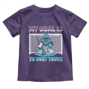 My Goal Is To Deny Yours Toddler T Shirt Goalie Hockey Drip Art Gift TS12 Purple Print Your Wear