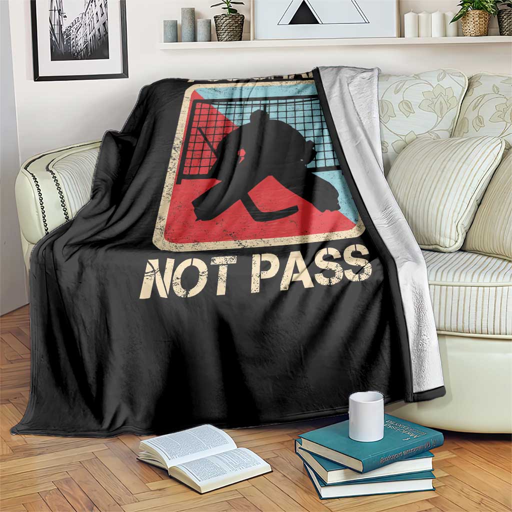 Ice Hockey Goalie Vintage Retro Gift Throw Blanket You Shall Not Pass TS12 Print Your Wear