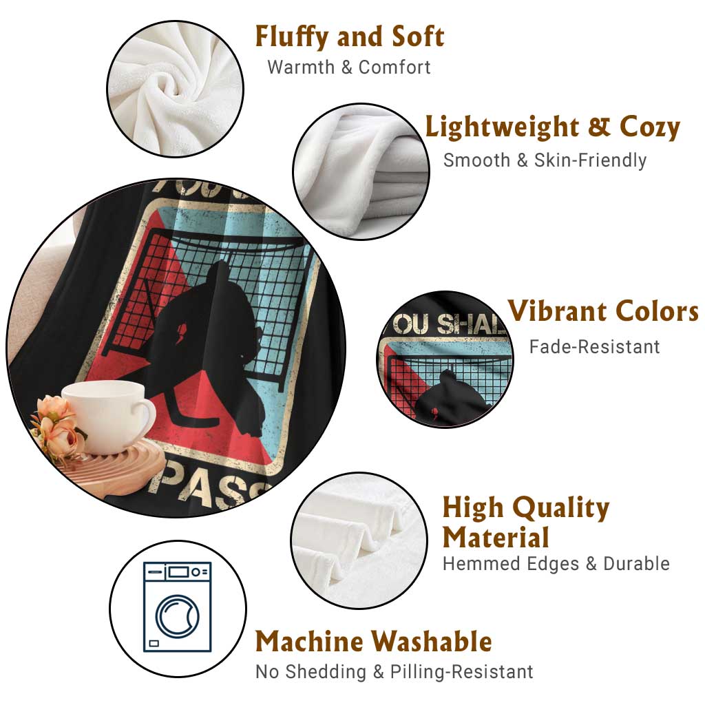 Ice Hockey Goalie Vintage Retro Gift Throw Blanket You Shall Not Pass TS12 Print Your Wear