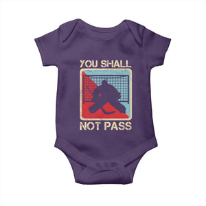 Ice Hockey Goalie Vintage Retro Gift Baby Onesie You Shall Not Pass TS12 Purple Print Your Wear