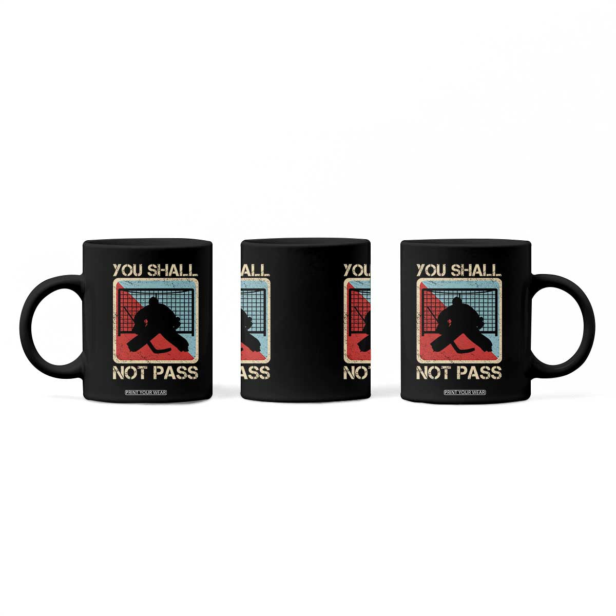 Ice Hockey Goalie Vintage Retro Gift Coffee Mug You Shall Not Pass TS12 Print Your Wear
