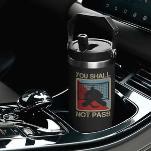 Ice Hockey Goalie Vintage Retro Gift Flip Straw Tumbler You Shall Not Pass TS12 Print Your Wear